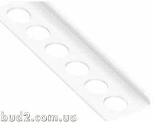 Уголок для плитки ПВХ TIS 9 мм внутр., белый (2,5м)